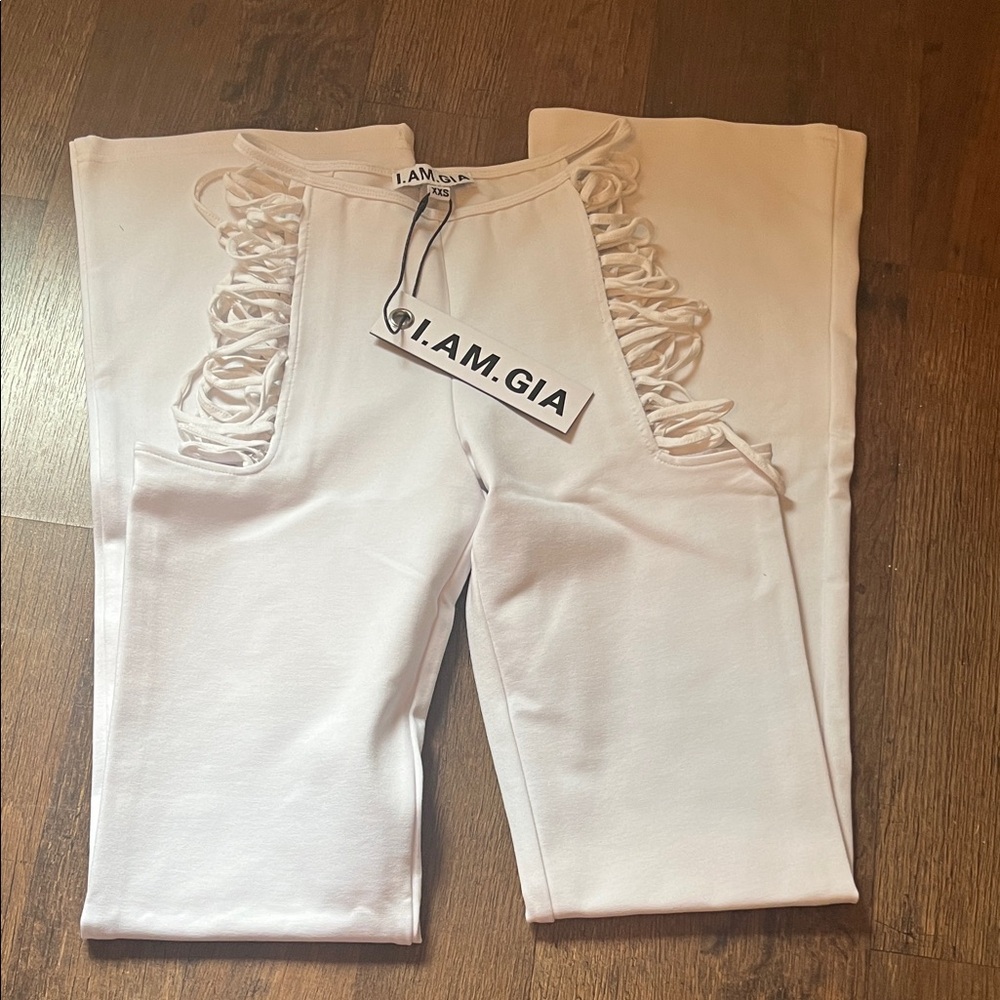 I.AM.GIA White Vera Pants with Cutout
